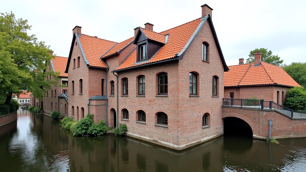 Belmonto malūno išorinė architektūra, mūrinės sienos ir stogo detalės